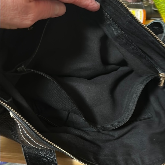 CUORE & PELLE Shoulder Bag Handbag Satchel Large Zip Top Blk Pebble Leather EUC - Picture 11 of 13